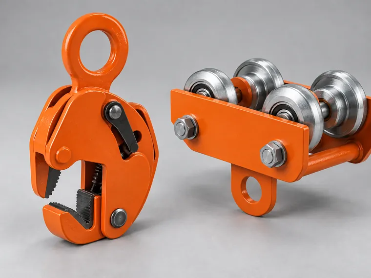 Beam clamp with shackle, adjustable jaw