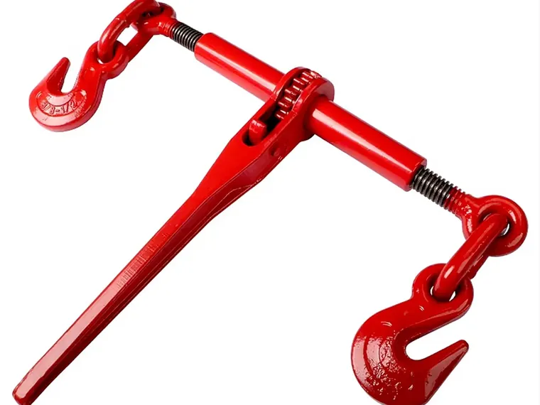 Lever-type load binder with grab hooks