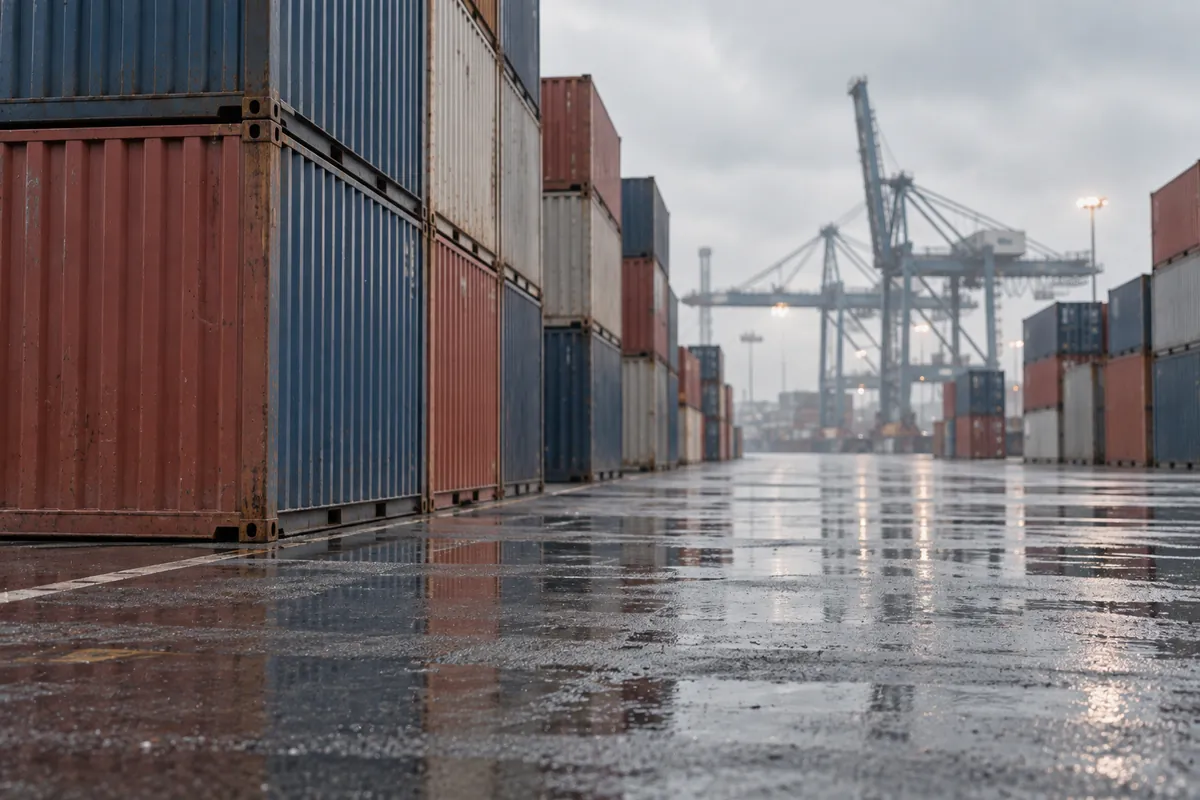 Container stacks at the terminal